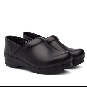 Dansko Black Leather Clogs size 38